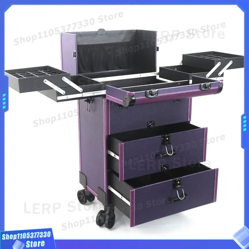 Professional Makeup Trolley Large Capacity Cosmetic Case Portable Multi Layer Beauty Cart for Tattoo Embroidery Manicure