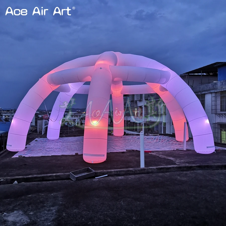 Tente Araignée Gonflable avec Lumières LED, Abri de Pelouse, ixde Carnaval avant, Événements de Location, Usine