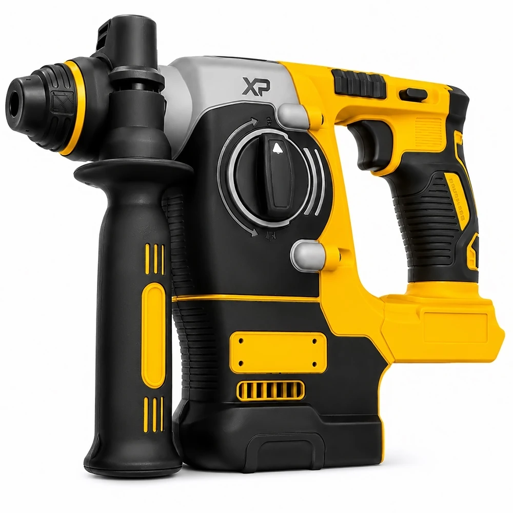 SIHAO Brushless SDS-Plus Rotary Hammer 2.1J Impact Energy 360° Rotatable Side Handle Stepless Speed Concrete Drilling Tool