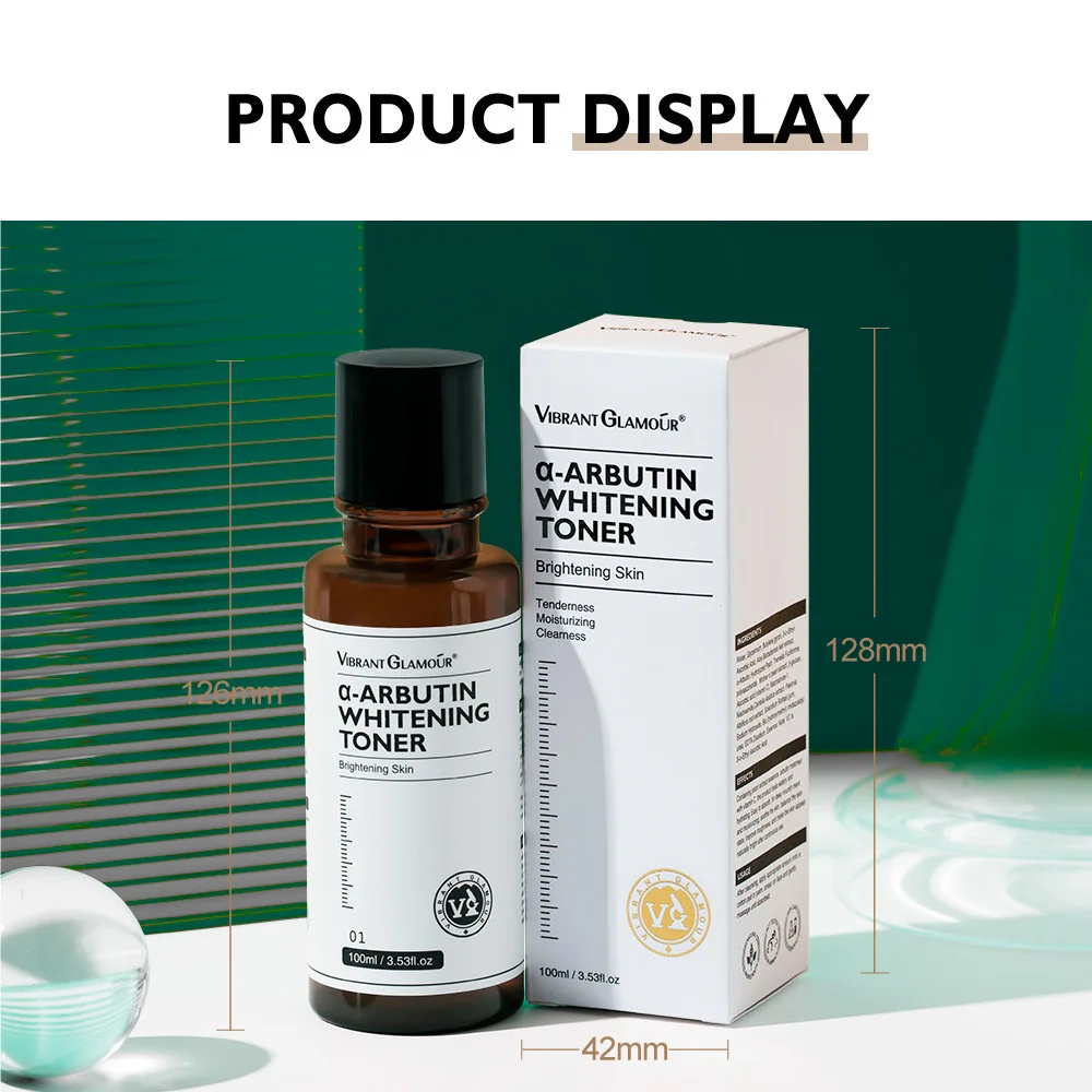 VIBRANT GLAMOUR Arbutin Whitening Essence Toner –Brightening Hydrating Moisturizing Face Lotion Dark Spot Corrector Cross Border