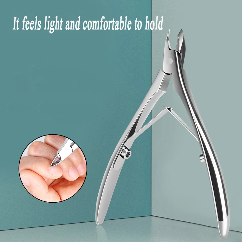 Prego cutícula nipper manicure tesoura de aço inoxidável clipper removedor de pele morta tesoura empurrador ferramenta trimmer cortadores de cutícula