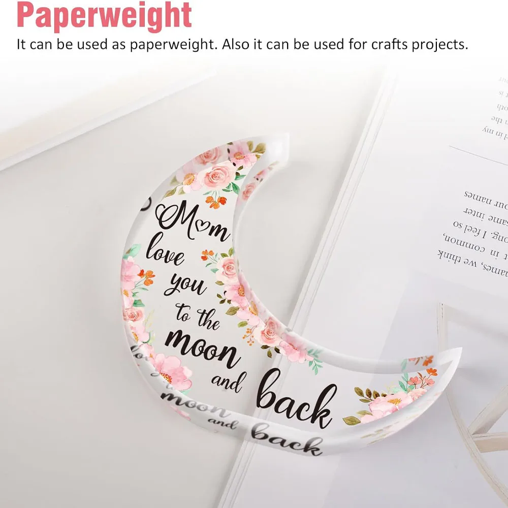 1pc Creative Acrylic Moon Desktop Decorative Ornament, A Mother Day Gift For Mom.