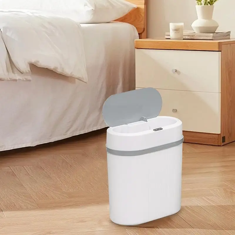 Automatic Trash Can Slim Trash Bin Motion Sensor Trash Bin Space-Saving Slim Garbage Bin Large Capacity Motion Sensitive Kitchen