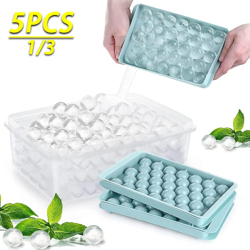 1-5PCS Food Grade Eis Ball Form Presse Runde Eiswürfel Tablett für Heimgebrauch Sommer Eismaschine Formen kalten Getränk DIY Eis Formen