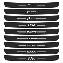 Car Rear Bumper Stickers for Fiat 500 PANDA PUNTO UNO DUCATO LINEA ARGO DOBLO Idea Trunk Carbon Fiber Leather Protector Cover