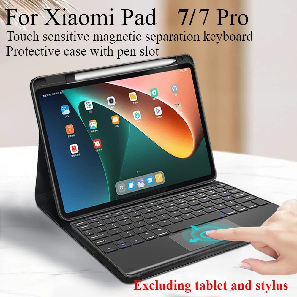 

Detachable Magnetic Wireless Bluetooth Touchpad Keyboard Case for Xiaomi Pad 7 Pad 7 Pro 2024 11.2 inch with Pencil Holder