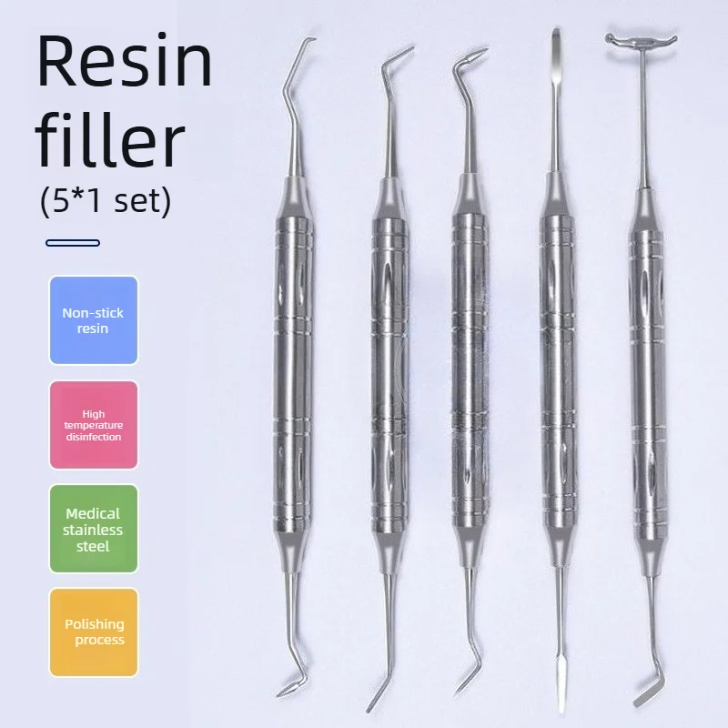 Dental Non Stick Resin Filler Micro Aesthetic Restoration Set Horn Filler Resin Shaper
