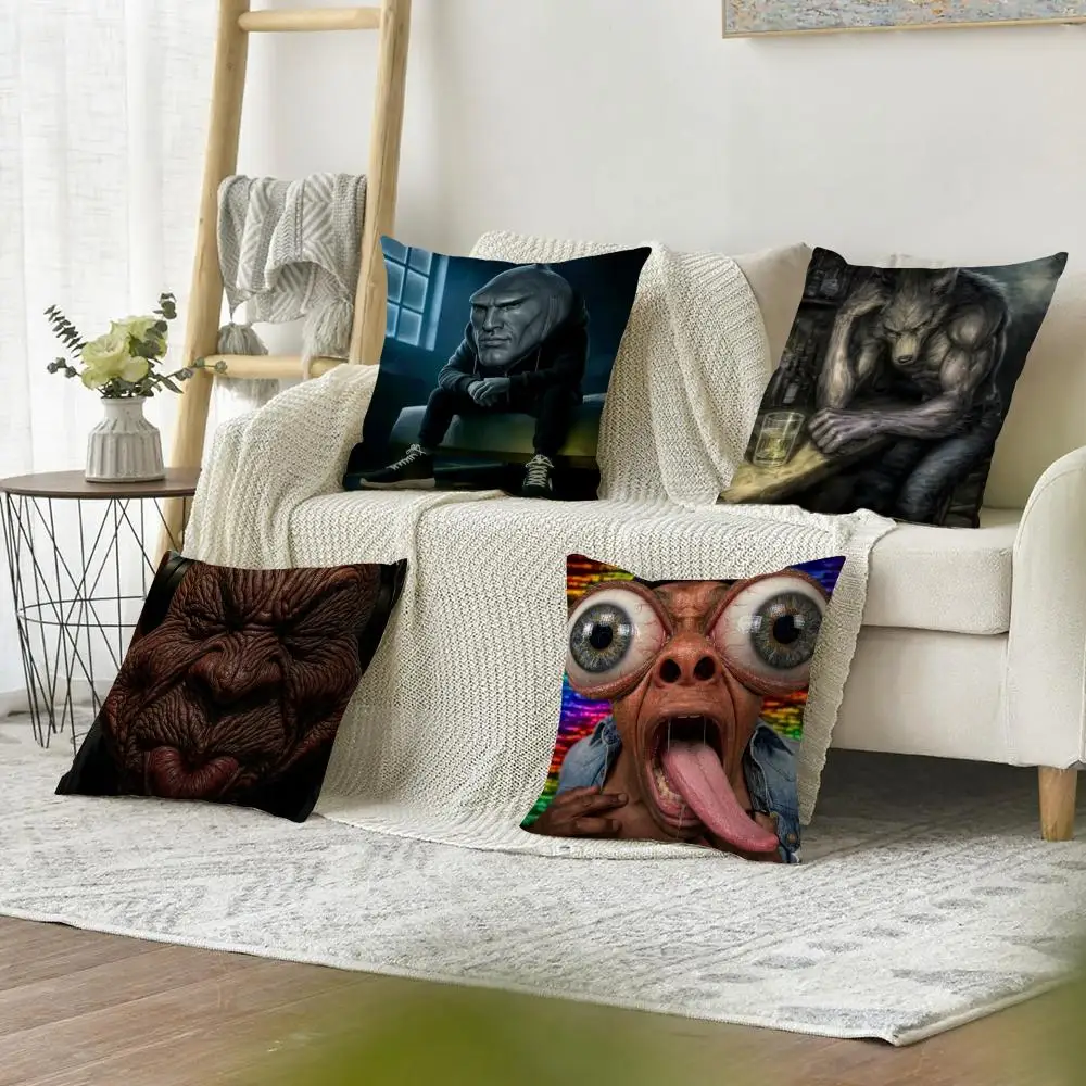 Bad taste Cushion Cover Organic Linen Pillow Case Double-Sided Print Cushion Cover for Sofa Home Decor Gift