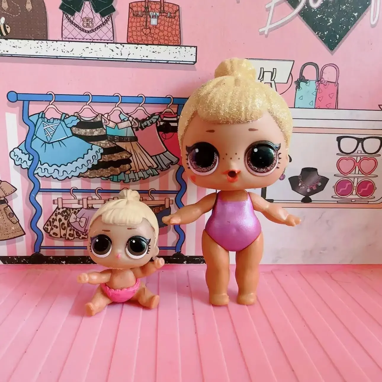 LOL dolls sisters set, dos muñecas humanoides grandes y pequeñas, juguetes de colección DIY para niñas, regalo de cumpleaños para niños