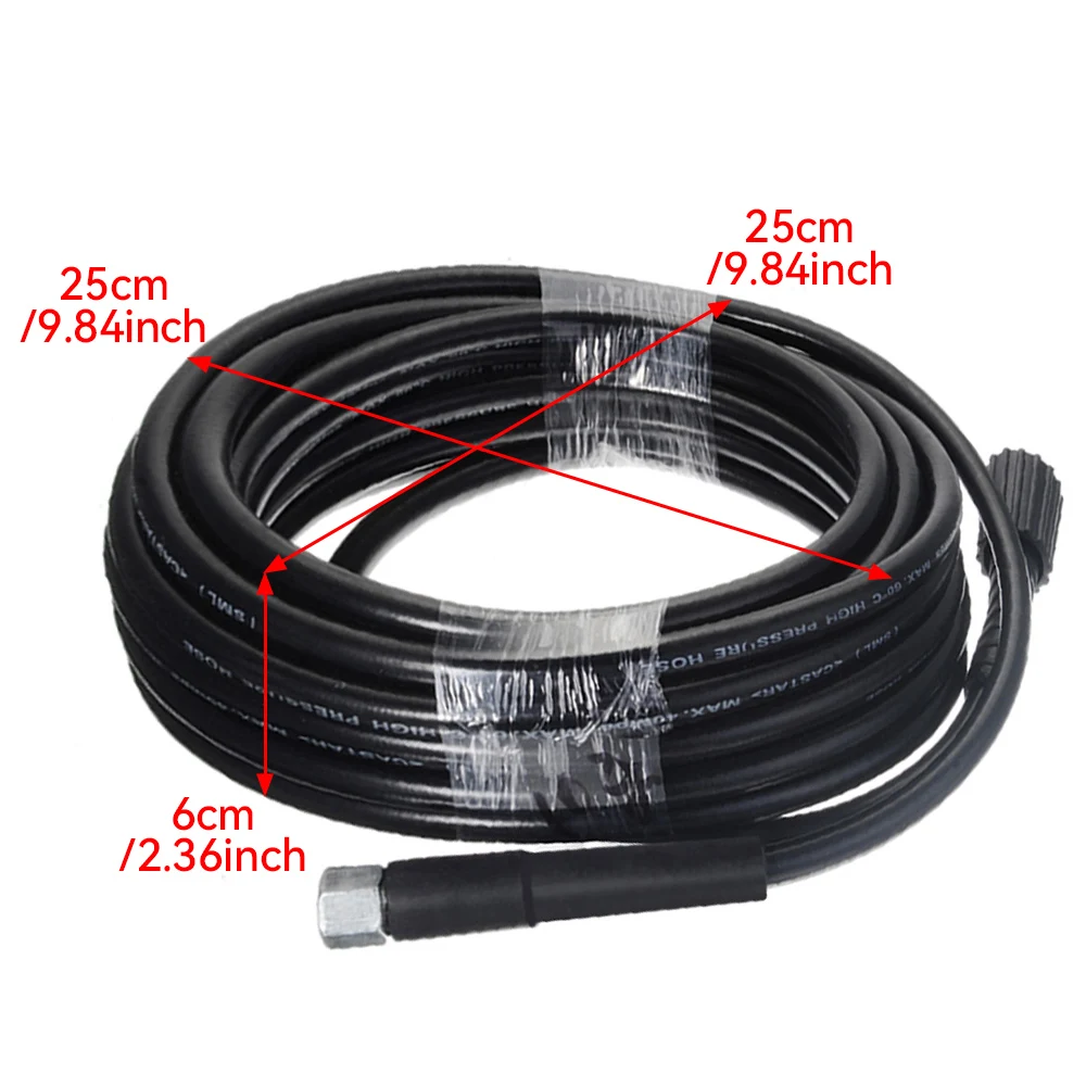 10M High Pressure Washer Hose Cleaning Machine Water Pipe M14 X M22 14mm Plug-in Core Durable Extension Tube Efficient Cleaning