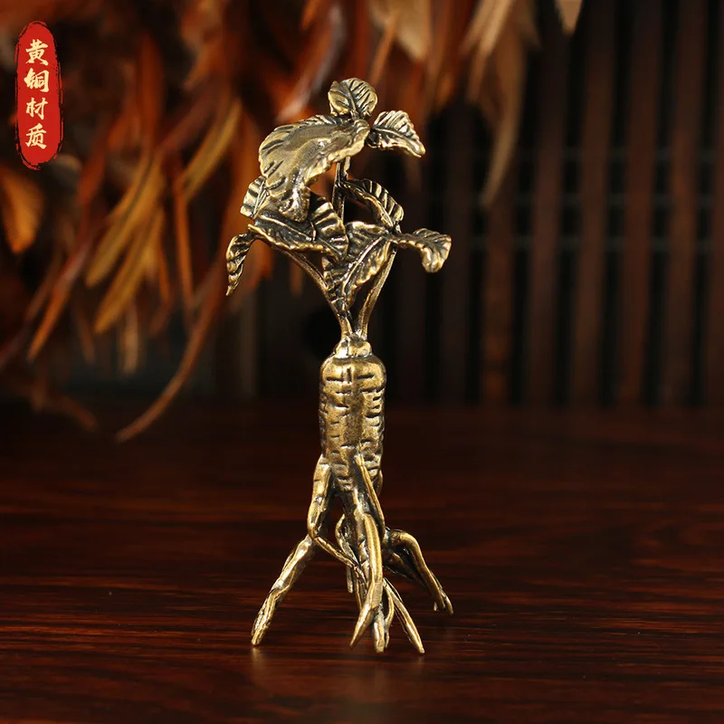 Ginseng tree ornament, landscape decoration, creative brass figurine, symbolizing a fulfilling life, solid copper, office decora