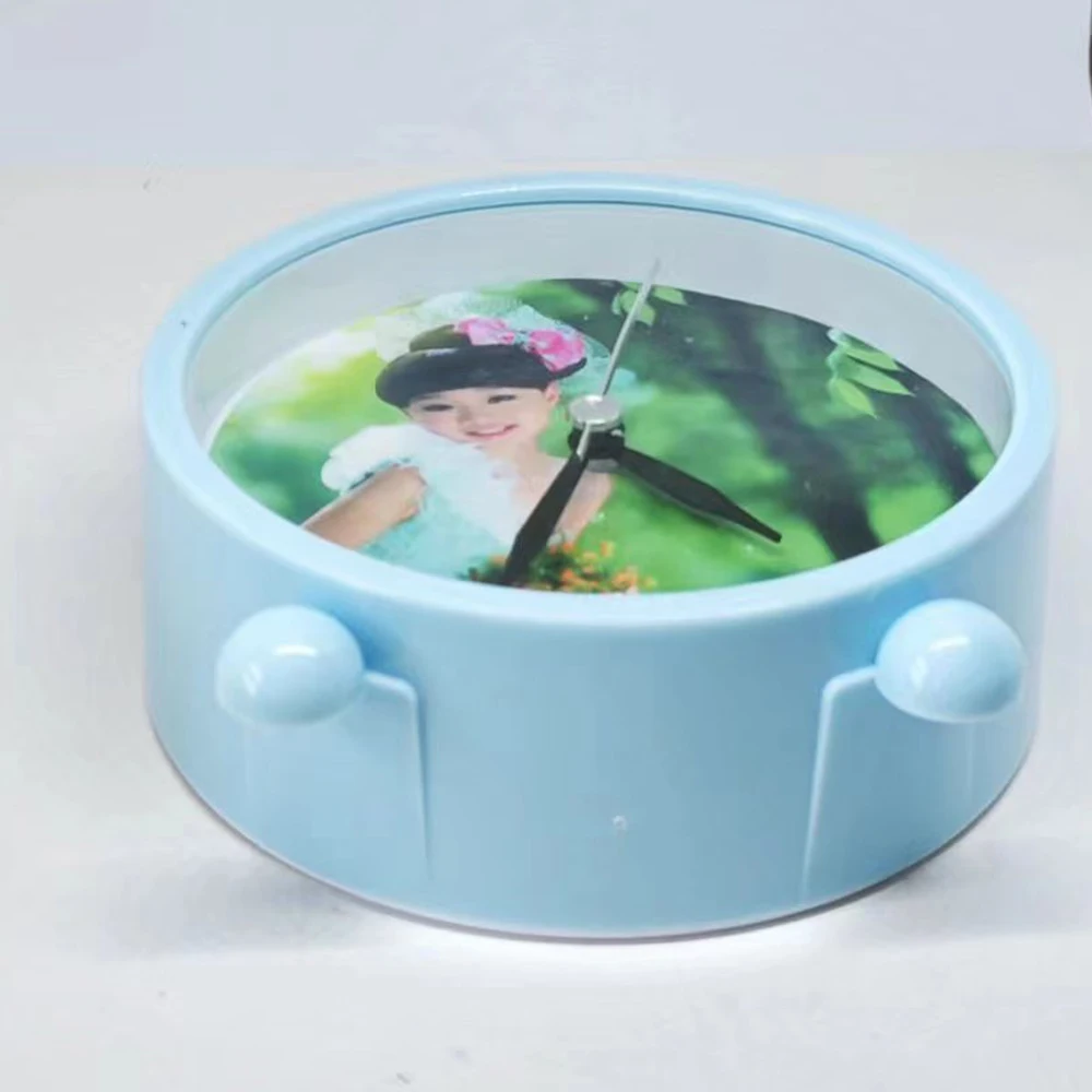 10pcs/Lot Home Decorative Custom Mini Plastic Clock Sublimation Blanks Table Alarm Clock For Kids