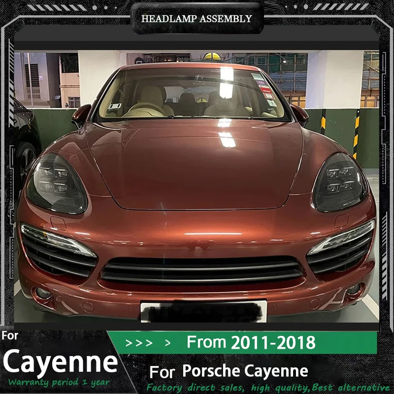 

Автомобильные фары для Porsche Cayenne, светодиодные фары 2011-2018 Cayenne 958, фара Drl, линза проектора, автомобильные аксессуары