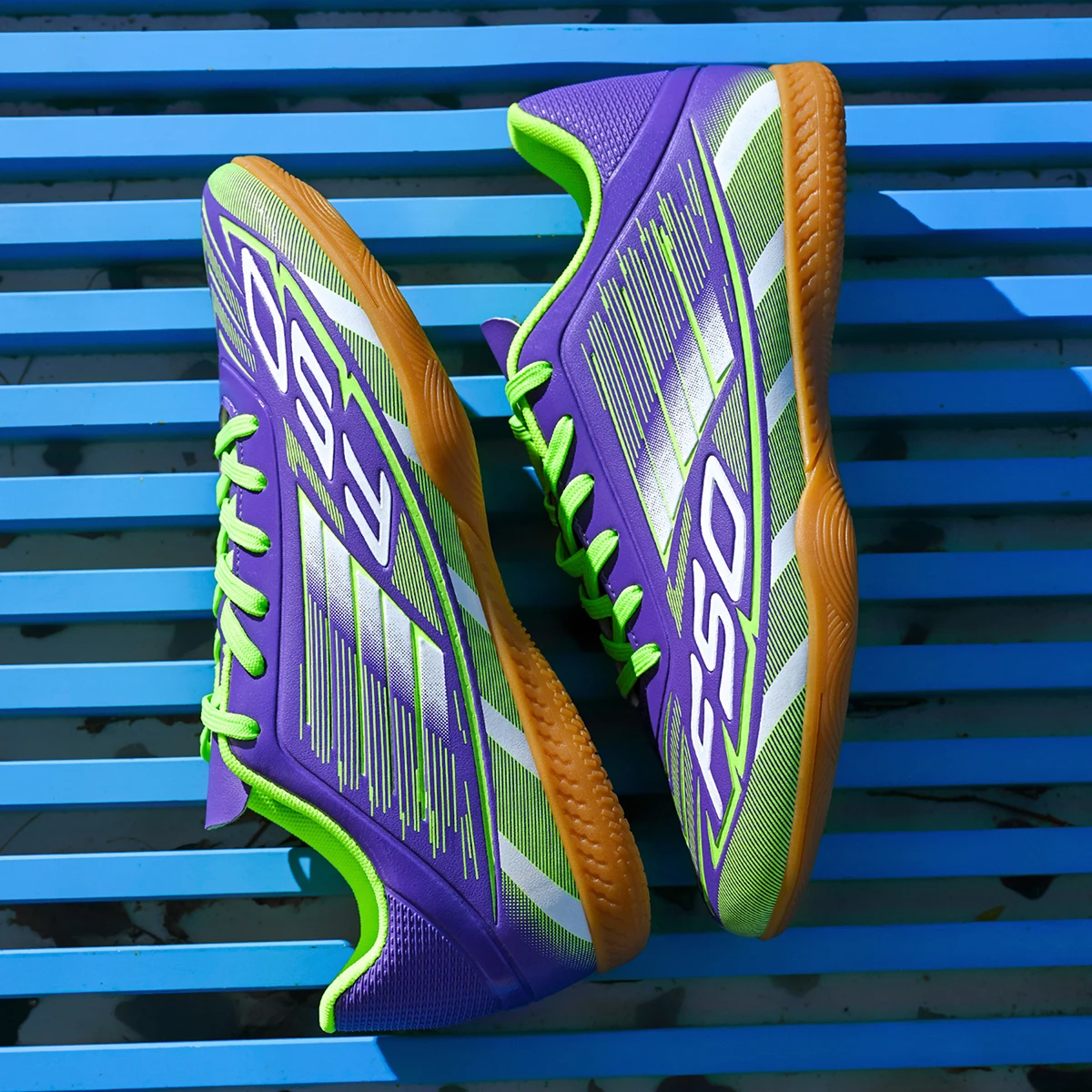 Low-cut IC Indoor Flat Soccer Cleats Five-a-side Light PU Upper Flexible Rubber Flat Sole Comfort Unisex Adult Indoor Football
