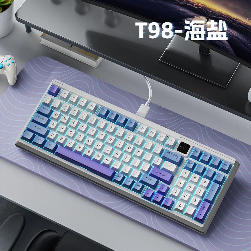Three-mode mechanical keyboard Customized hot-swappable full-key no-rush gaming office dedicated keyboard