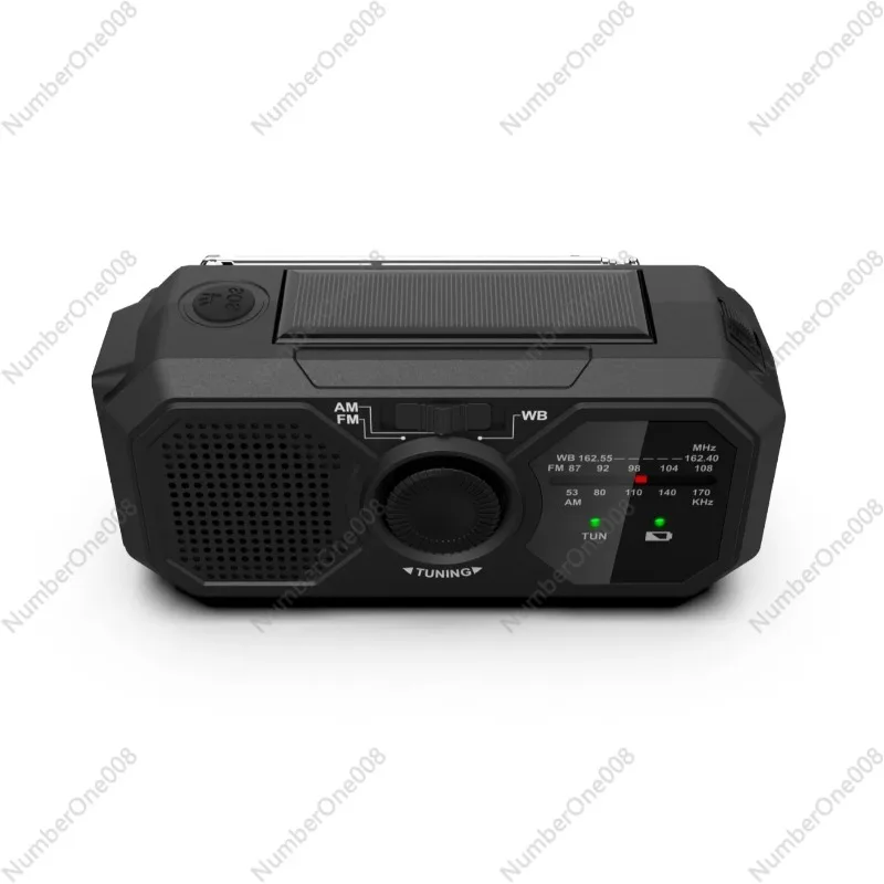 Multifunctional Emergency Radio Solar Power AM/FM/WB Hand Radio Rechargeable Flashlight