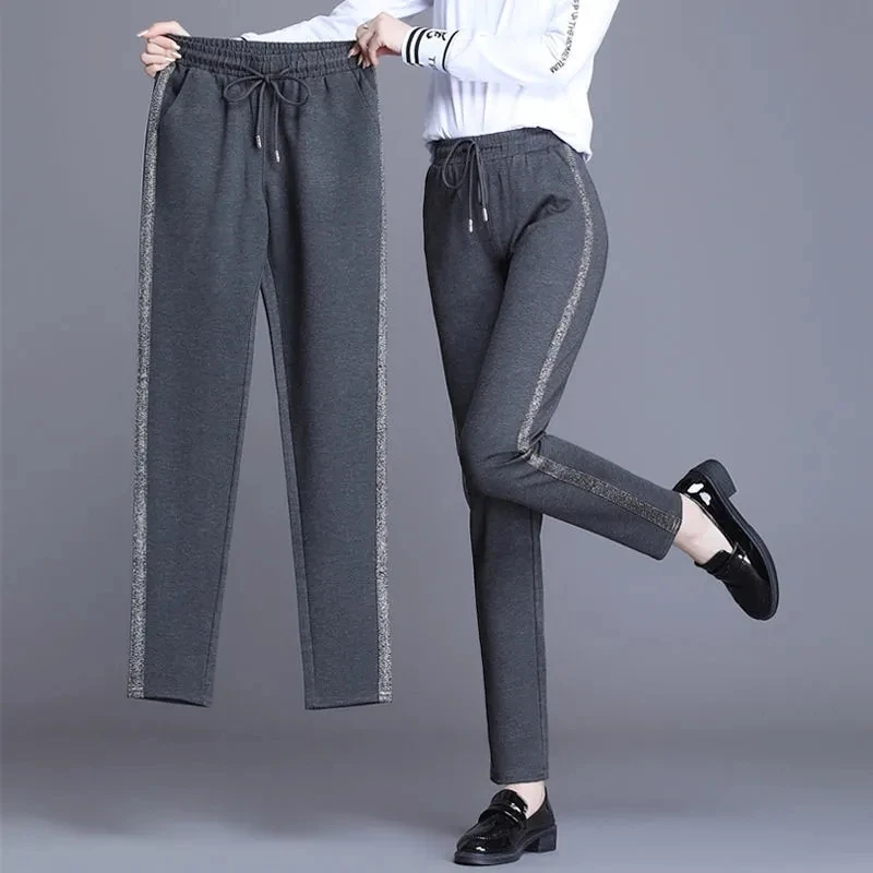 Pantalones térmicos ajustados para mujer, calzas informales de harén con forro grueso, pantalones deportivos largos, invierno, 2023