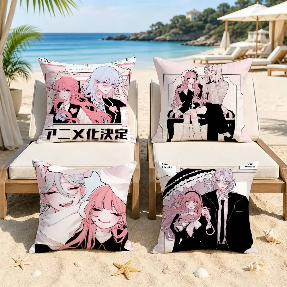 ANIME Fall in Love, You False Angels  Trendy-style decorative throw pillow cover insert not included fauxembroidery design
