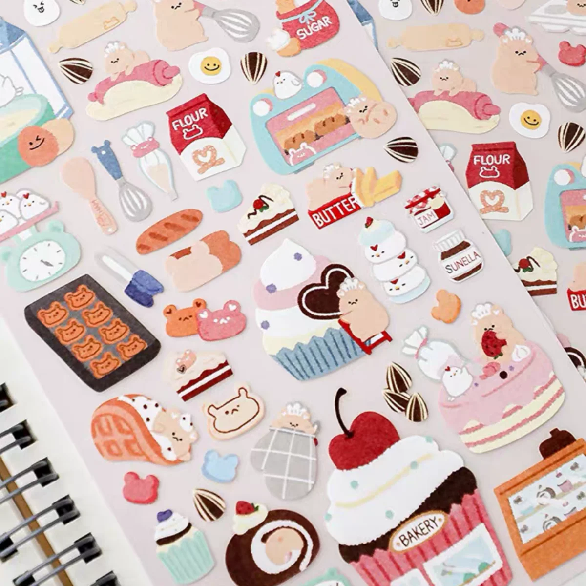 Korean Import Original BONITO Hamster Bakery Cake Desserts Stickers Scrapbooking Diy Journal Diary Cute Stationery Sticker Gift