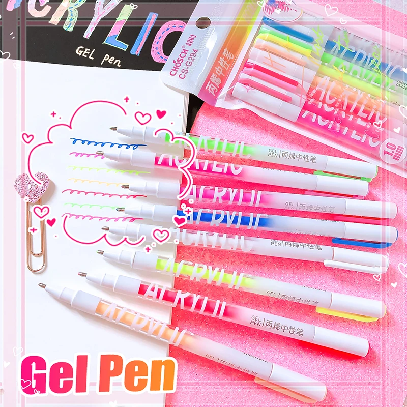 Imagem -06 - Graffiti Gel Pen Highlighter Material Escolar Estética Papelaria Desenho Canetas Marcadores de Cor para Scrapbooking