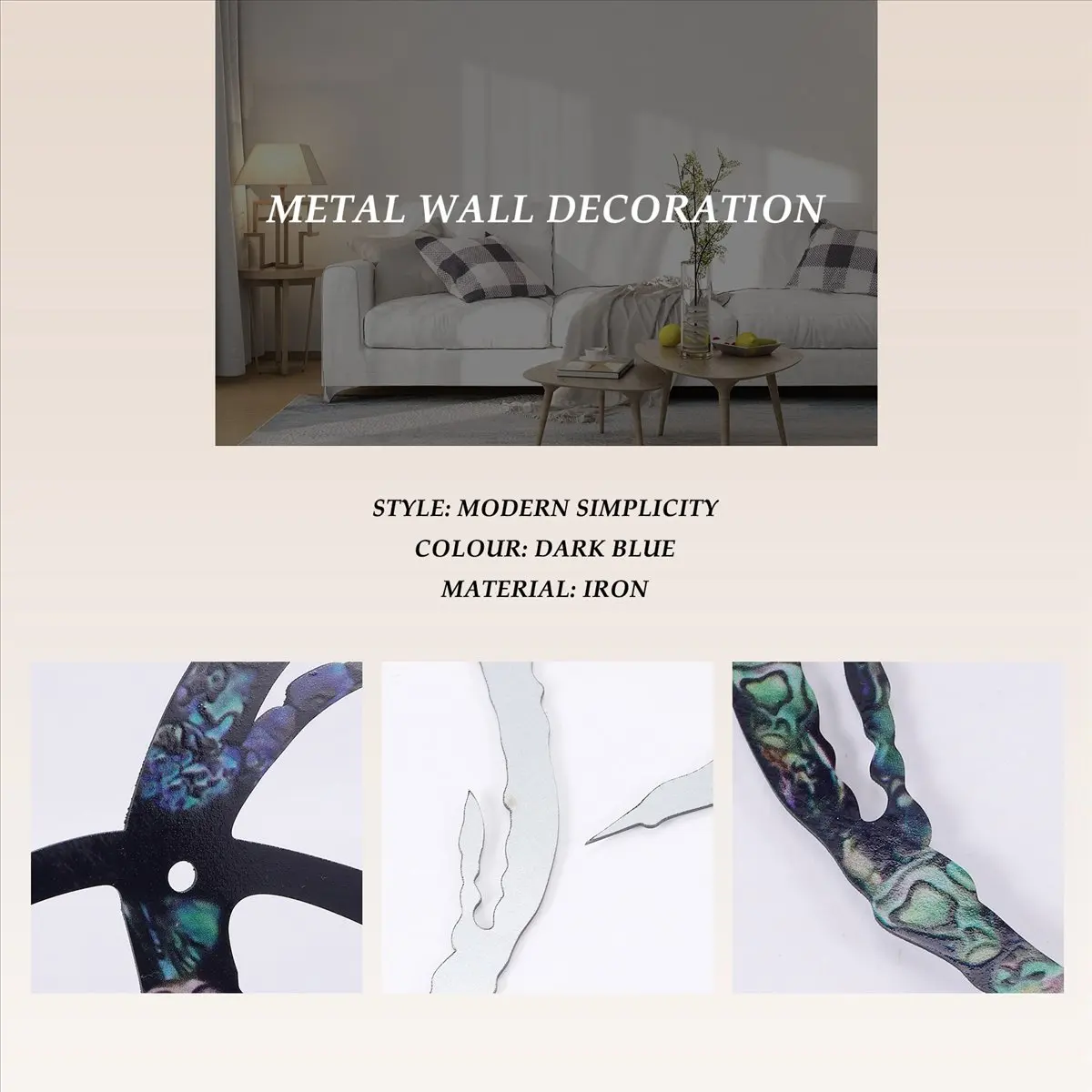 HITL Metal Wall Decoration Design-Wall Art Room Decoration Eternal Love Infinite Heart Iron Art Decor Interior Decor-S