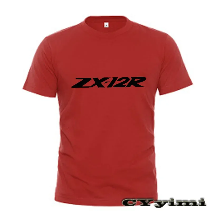 For  ZX12R ZX-12R  T Shirt Men New LOGO T-shirt 100% Cotton Summer Short Sleeve Round Neck Tees Male