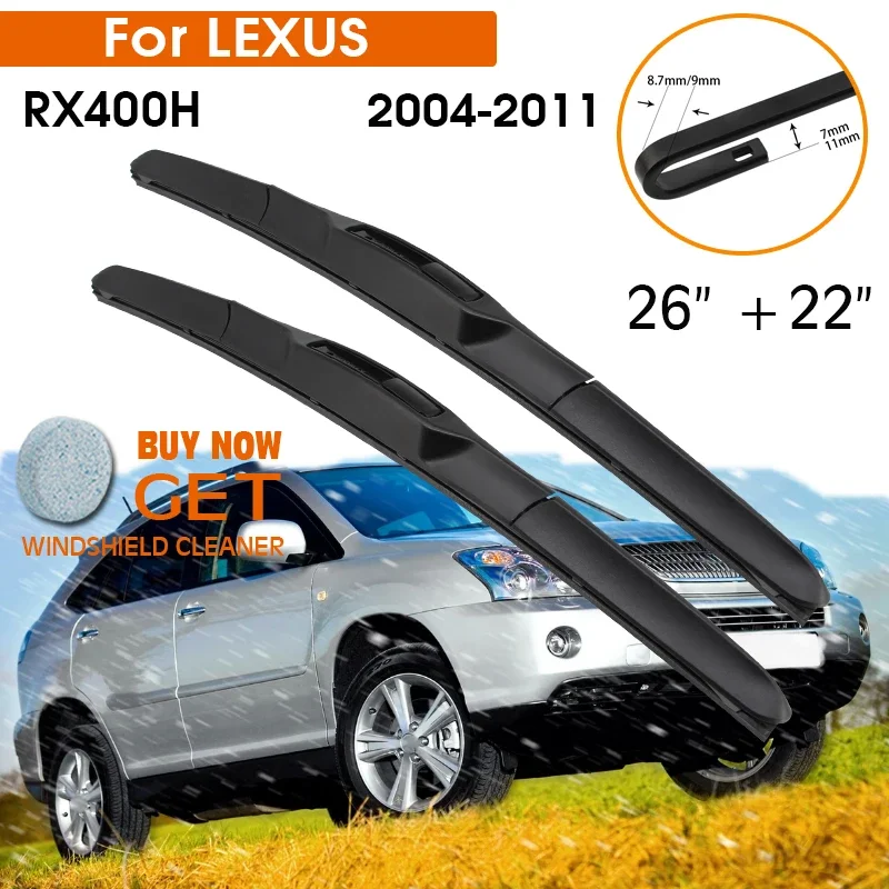 Car Wiper Blade For LEXUS RX400H 2004-2011 Windshield Rubber Silicon Refill Front Window Wiper 26