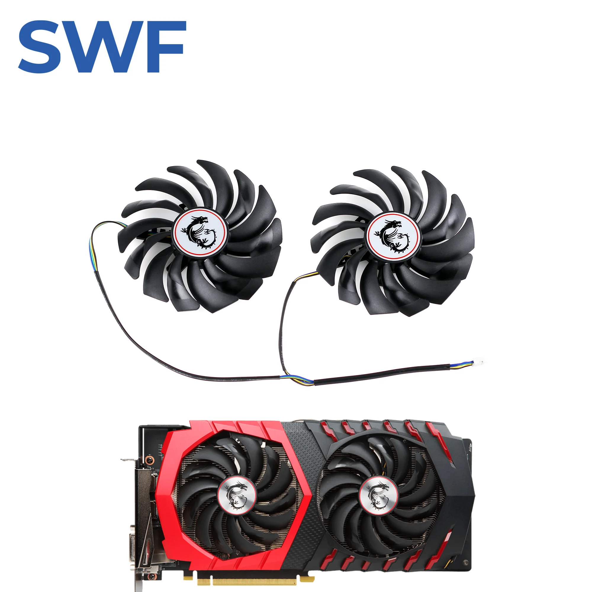 2PCS PLD10010S12HH Cooling Fan For MSI RX 470 480 570 580 GTX 1080 1070 1060 Ti GAMING Graphics Card Cooler Fan 10010B