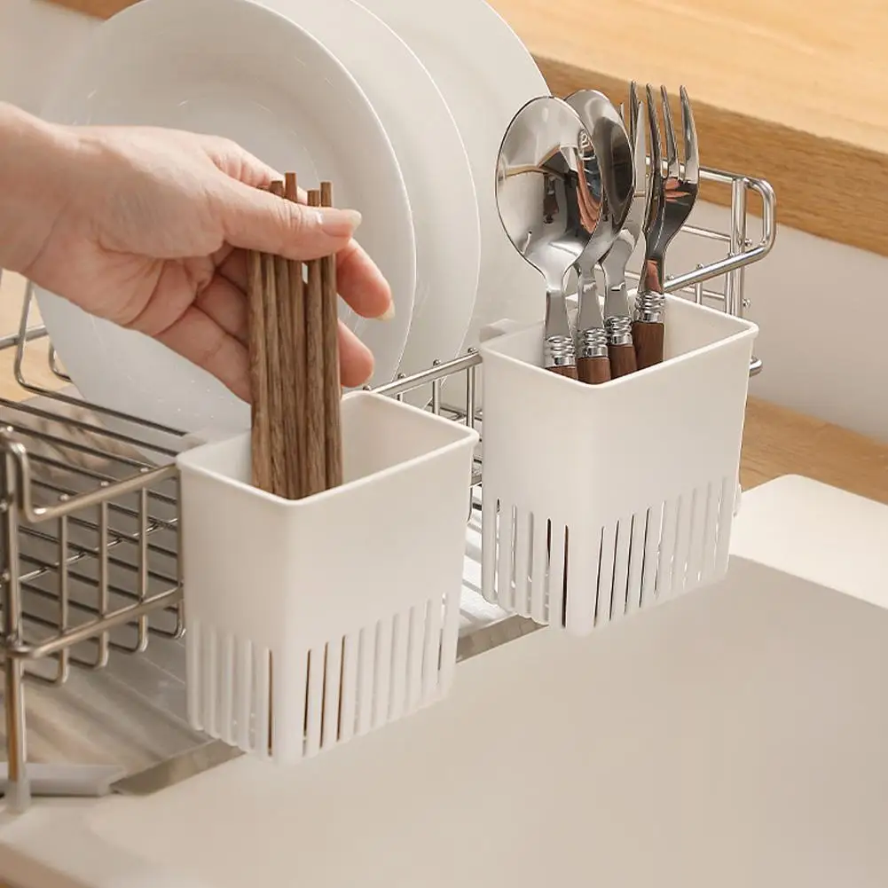 Kitchen Sink Sponge Holder Hanging Drain Basket Plastic Utensil Storage Caddy Rack for Scrubbers Soap