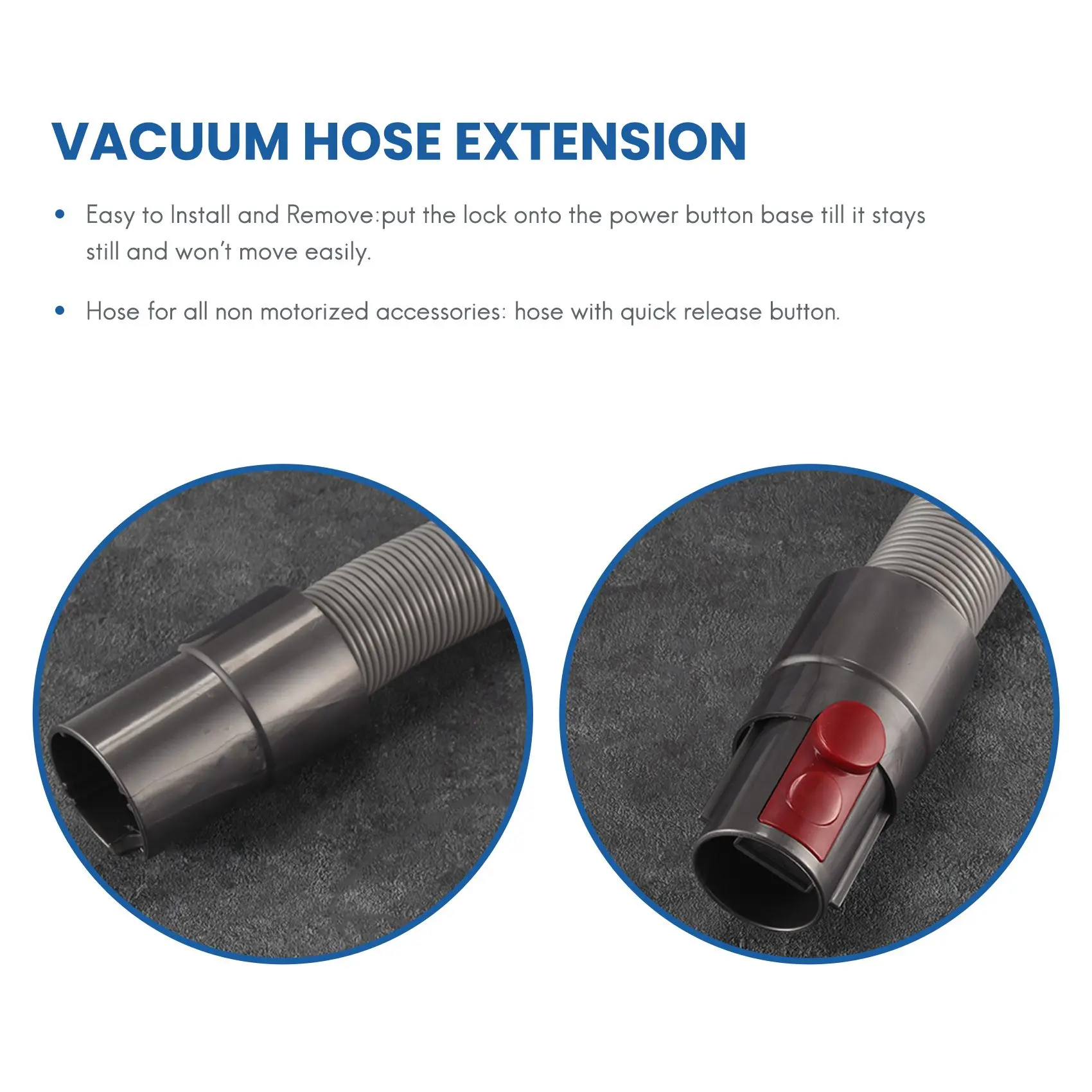 Extension Hose and Trigger Lock for Dyson - Flexible Hose and Switch Holder for Dyson V15 V11 V10 V8 V7 Vacuum Cleaner