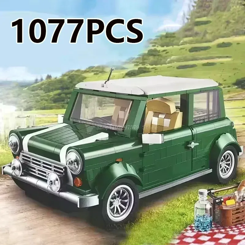 1077 STKS Klassieke Technische Groene Model Bouwstenen Set Compatibel Met 10242 Creatieve Voertuigen Educatief Speelgoed Voor Kinderen Gift