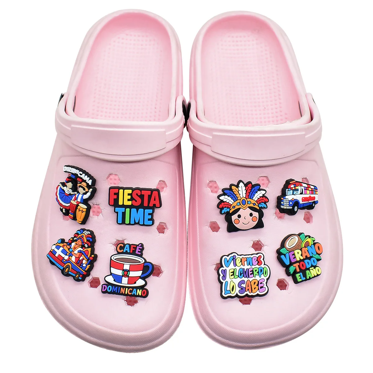 18PCS Cartoon Dominican Republic Local Culture Series Shoe Charm Wholesale PVC Decor Buckle Sandal Detachable Waterproof To Gift