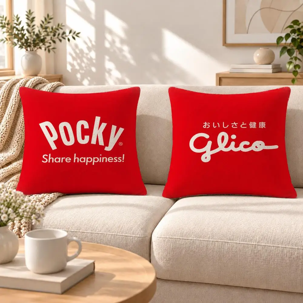 Brand Glico Cushion Cover Soft Short‑Plush Pillowcase, Decor for Sofa & Bedroom, Perfect Holiday Gif