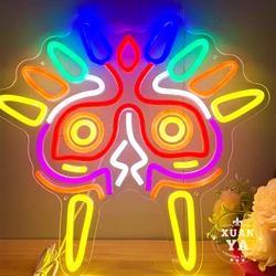 Colorful mask neon lights apply to party bars Neon Sign Words Quotes Sign for Kid Room Wall Art Library Bedroom Decor