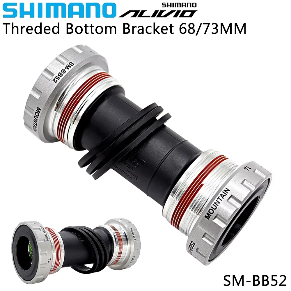 SHIMANO ALIVIO SM-BB52 Bottom Bracket Threaded HOLLOWTECH II 68/73MM Shell Width Bottom for Mountain Bike Original Parts