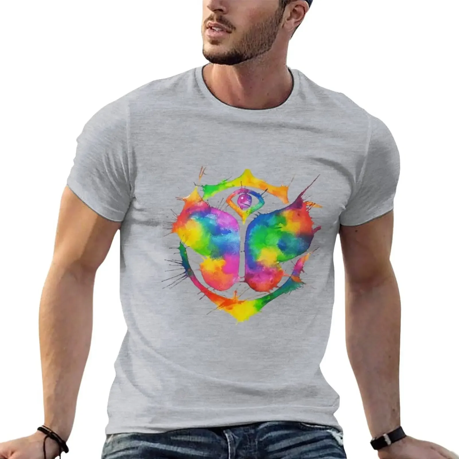 New Tomorrowland watercolor T-Shirt sublime t shirt black t shirts t shirts for men graphic heavyweight fashion Round Neck 2024