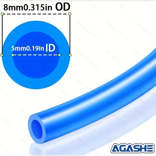 Imagen 2 del producto AGASEH 1 manguera de compresor de aire con conector rápido (UE 3 en 1 con protector de resorte), manguera de aire de PU reforzada Flexible de 10/20/30m 8*5m