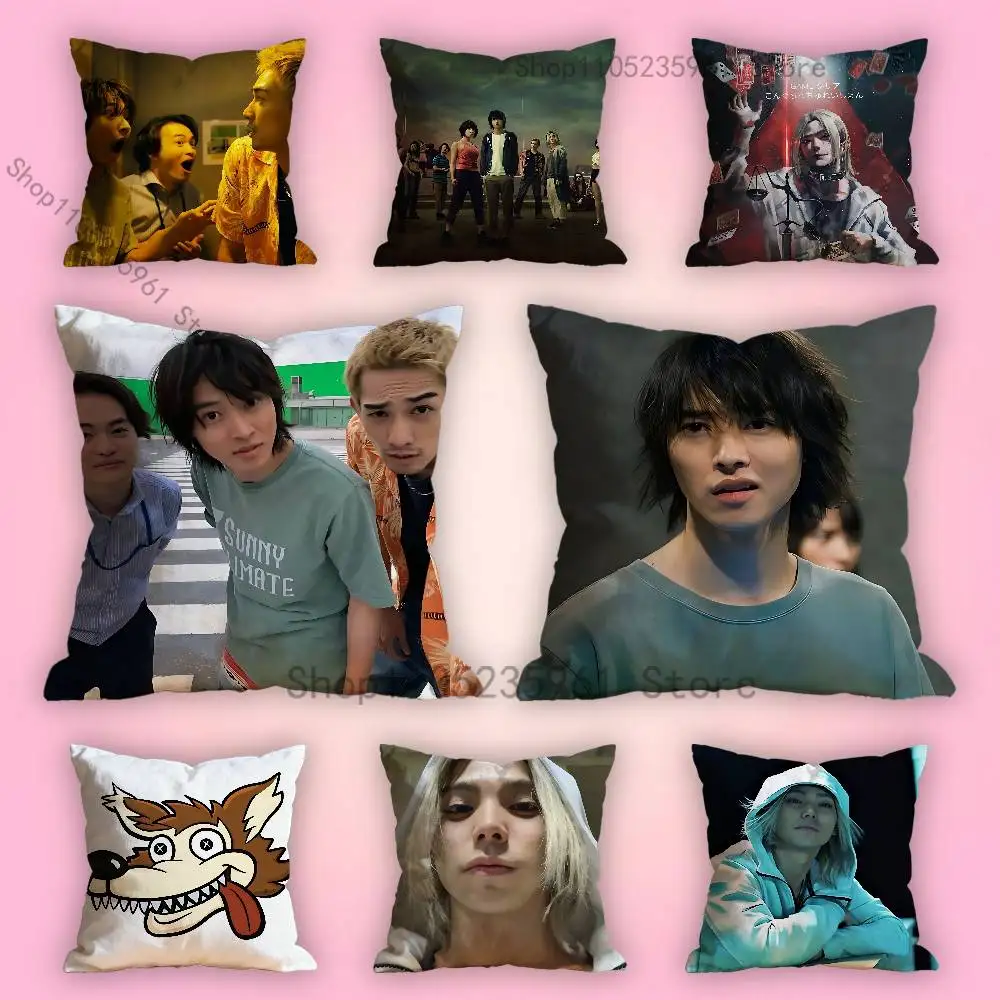 

Chishiya A-Alice B-Borderland Arisu Various Sizes Square Pillow Case For Car Home Bedchamber Decor Custom Valentine gift