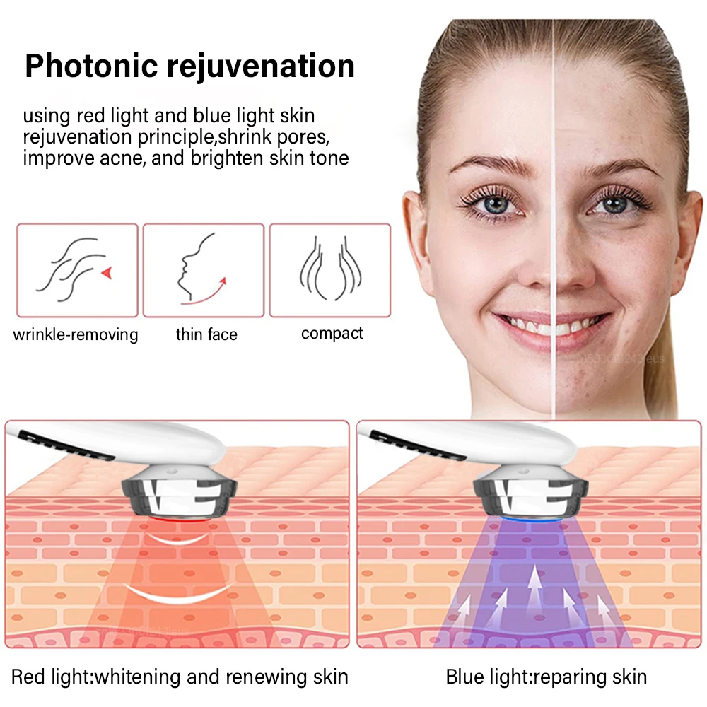 Facial Massager EMS Facial Microcurrent LED Light Therapy Skin Tightening Device Anti-aging Facial Massager Face Lifting Machine