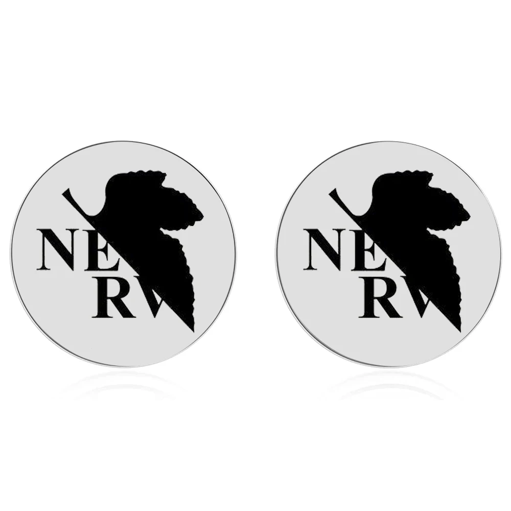 NEON GENESIS EVANGELION EVA NERV Lilith Stainless Steel Earrings for Men Women Anime Peripheral Prop Gift