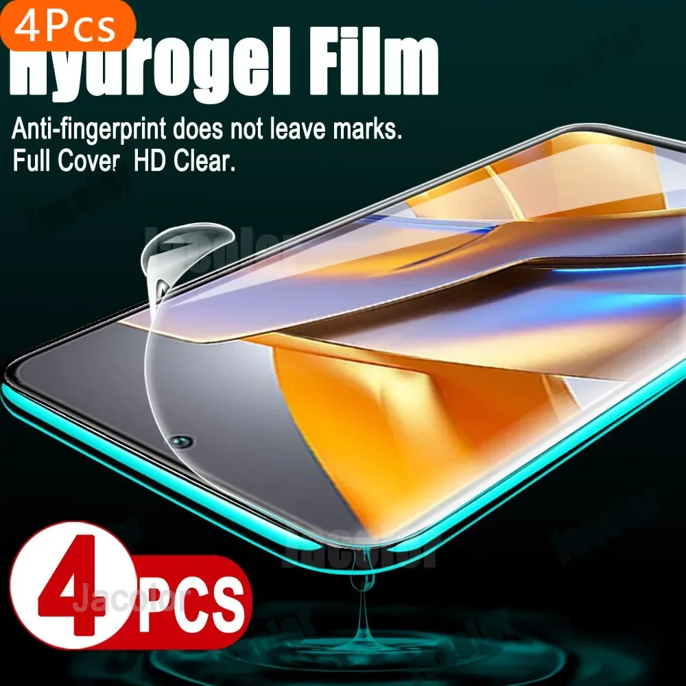 4PCS Protezione Gel Dello Schermo Per Xiaomi Poco M5s M4 M3 Pro 5G X4 GT X3 NFC/4G Pellicola Idrogel di Sicurezza Samsun Morbido Non di Vetro M 5S X 3