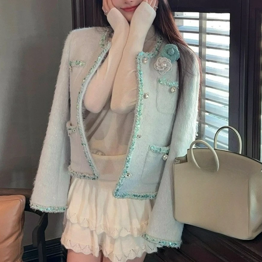 

Blue Women's Autumn 2025 New Fashion Elegant Korean Coat