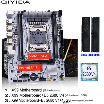 Základní deska QIYIDA X99, Xeon LGA2011-3, E5 2680 V4, 2x8gb=16GB DDR4, SATA PCI3.0, NVME, M.2, X99H5, herní, sada, Xeon Xeon LGA2011-3, E5 2680 V4, 2x8gb=16GB DDR4, SATA 2, PCI 3.0, NVME, M.2, X99H5, herní 10 nejlepší prodej základní deska xeon - №8
