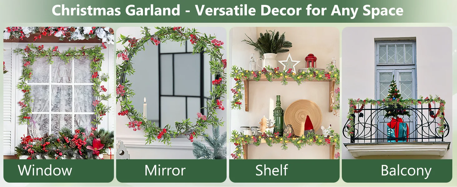 

1pc Christmas Rattan 180Cm Plastic Berries Branch Red Fruits Vine Decorative Cane For Holiday Home Decoration Diy Party