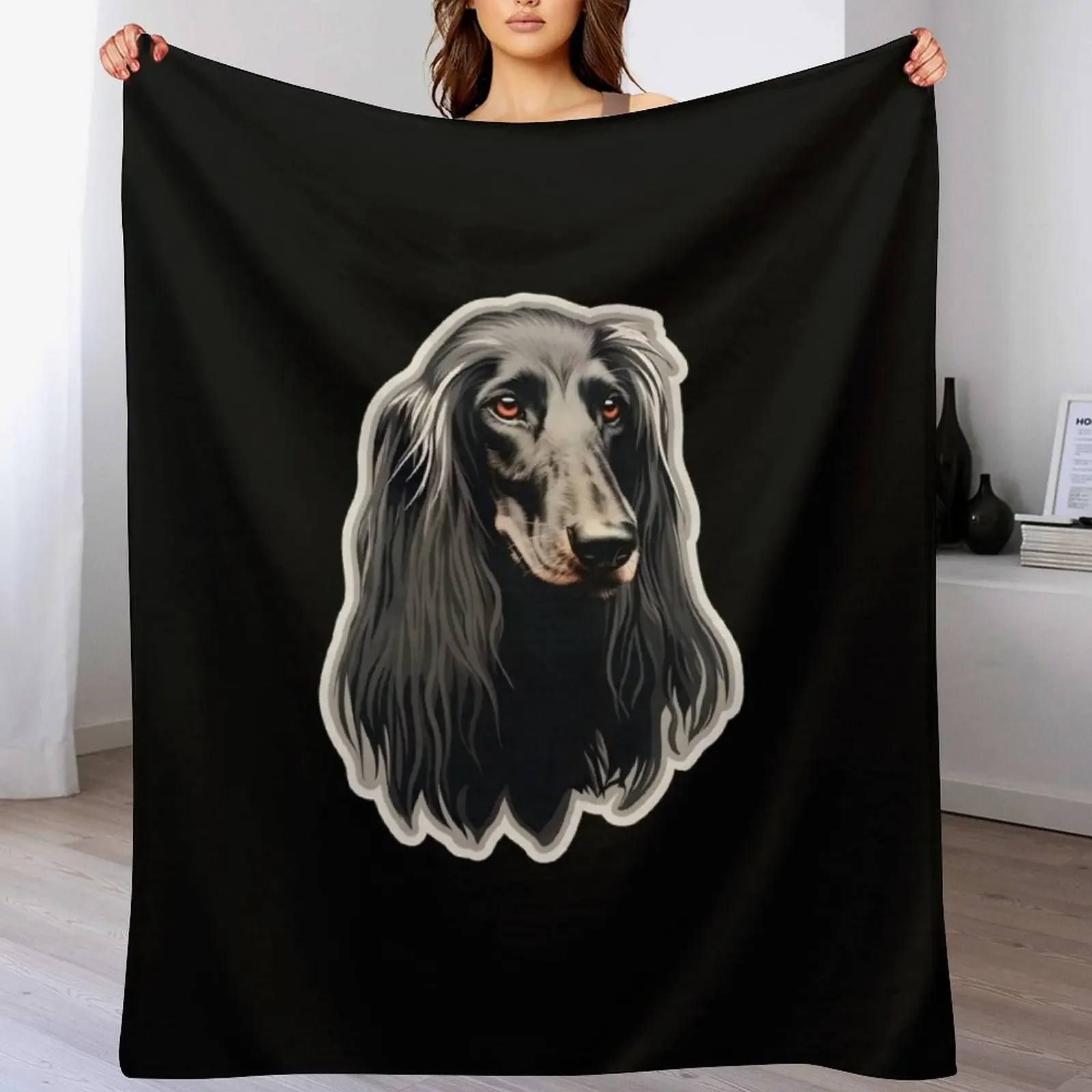 

Afghan Hound Sticker Design Throw Blanket Single Hairys Flannel Blankets