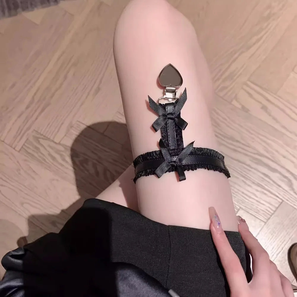 

Fashion Alloy Lolita Leg Rings Elastic Band Tassel Bow Leg Loops Pendant Love Heart Pendant Leg Thigh Chain Girl