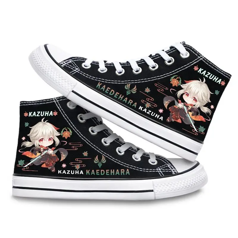 Genshin Impact Shoes Canvas High Top Sneaker 3D Print Cosplay XIAO Shoes for Boys Girls Studebts Kawaii Shoes Anime Kids Gifts