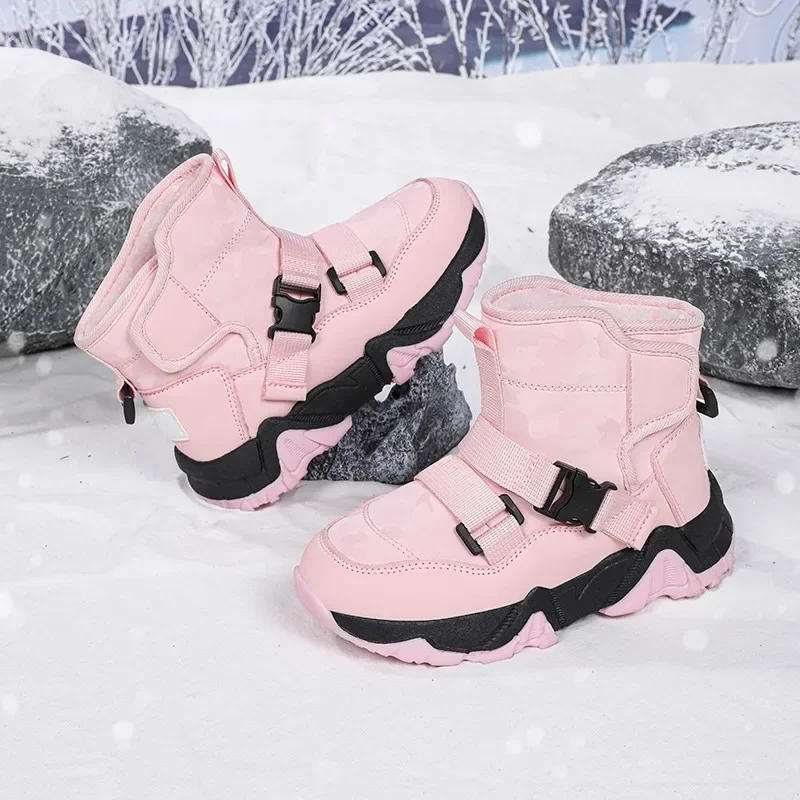 Winter Outdoor Children Snow Boots Plush Warm Girls and Boys Casual Sports Boots Kids Warm High Quality Anti Slip Hiking Boots