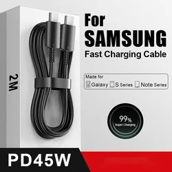 PD 45W USB C Cable For Samsung Galaxy S20 S22 S23 Ultra Note 10+ 5G 20 A53 A54 Super Fast Charging USB Type C Data Cable