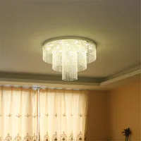 3 layers crystal ceiling lamp modern plafonnier AC110V 220v LED crystal light living room lights